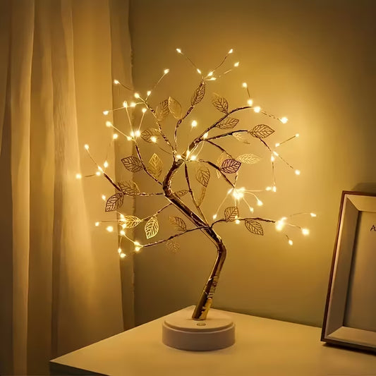 Golden Leaf LED Tree Lamp