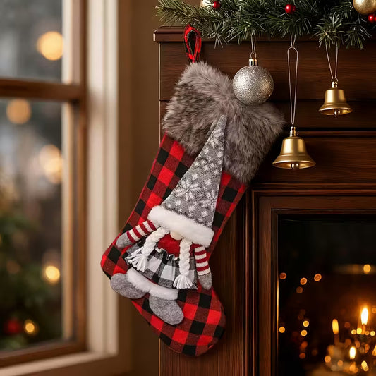 Large Retro Christmas Stocking