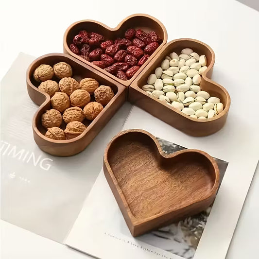 Heart-Shaped Wooden Serving Tray