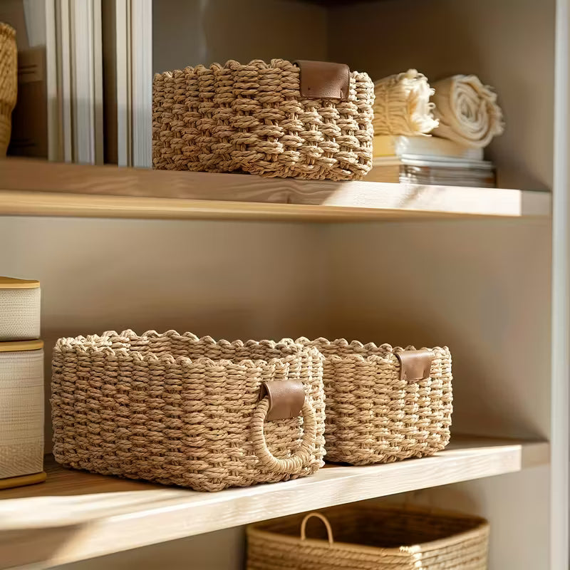 3pcs Woven Storage Baskets