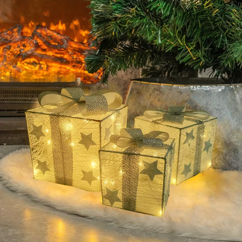3pcs LED Christmas Gift Boxes