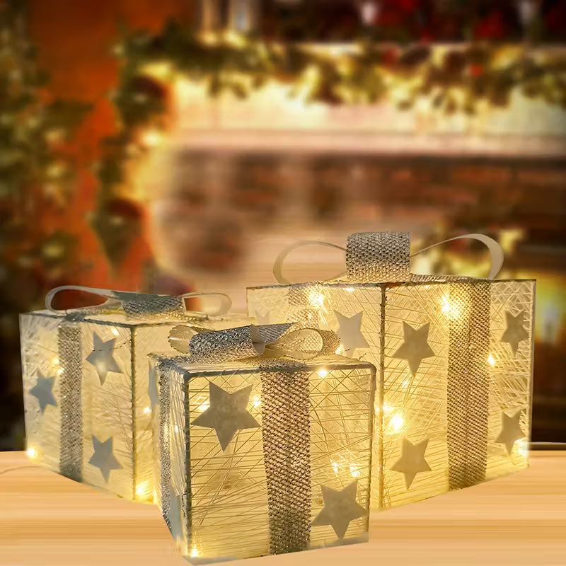3pcs LED Christmas Gift Boxes
