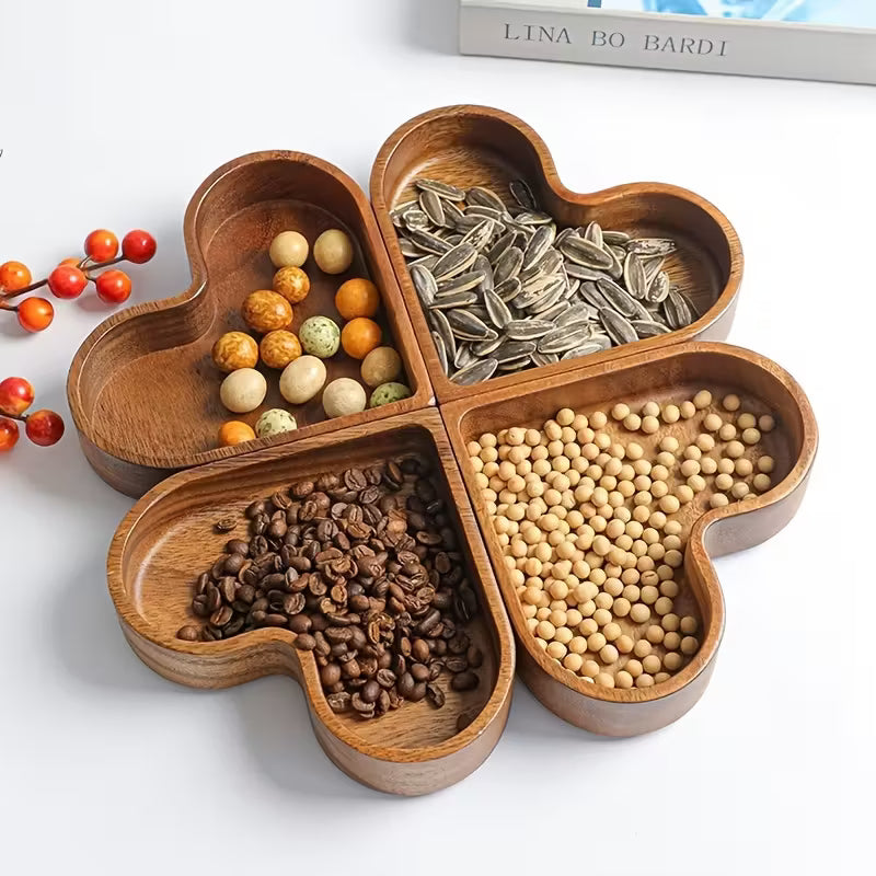 Heart-Shaped Wooden Serving Tray